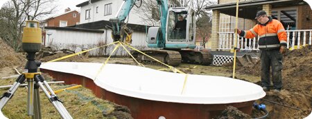 Installation av utomhuspool i glasfiber